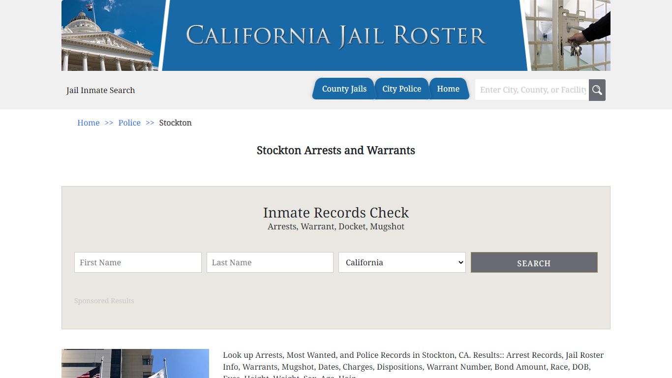 Stockton Arrests and Warrants | Jail Roster Search